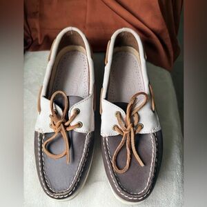 Sperry Brown and Cream Boat Shoes